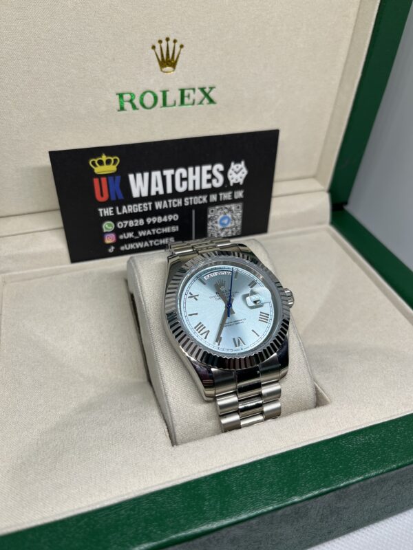 Rolex Day-Date ‘Ice Blue' Platinum Dial Stainless Steel 40mm (3)
