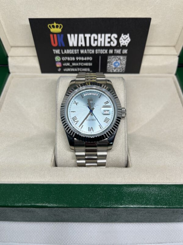 Rolex Day-Date ‘Ice Blue' Platinum Dial Stainless Steel 40mm (4)