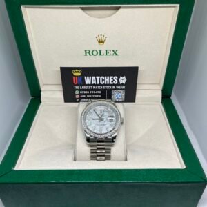 Rolex Day-Date ‘Meteorite' Dial RBR Diamond Bezel Stainless Steel 40mm (1)