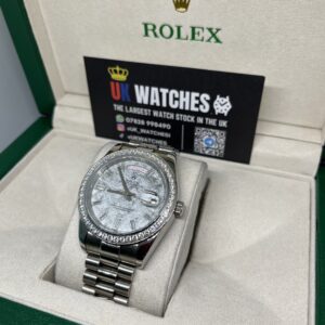 Rolex Day-Date ‘Meteorite' Dial RBR Diamond Bezel Stainless Steel 40mm (2)