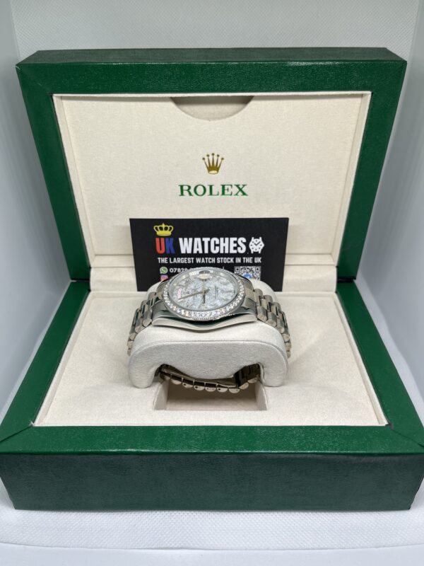 Rolex Day-Date ‘Meteorite' Dial RBR Diamond Bezel Stainless Steel 40mm (5)