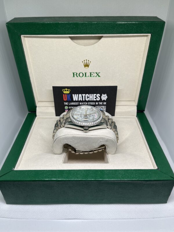 Rolex Day-Date ‘Meteorite' Dial RBR Diamond Bezel Stainless Steel 40mm (6)