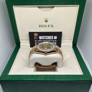 Rolex Day-Date ‘Olive' Dial RBR Diamond Bezel Full Rose Gold 40mm (6)