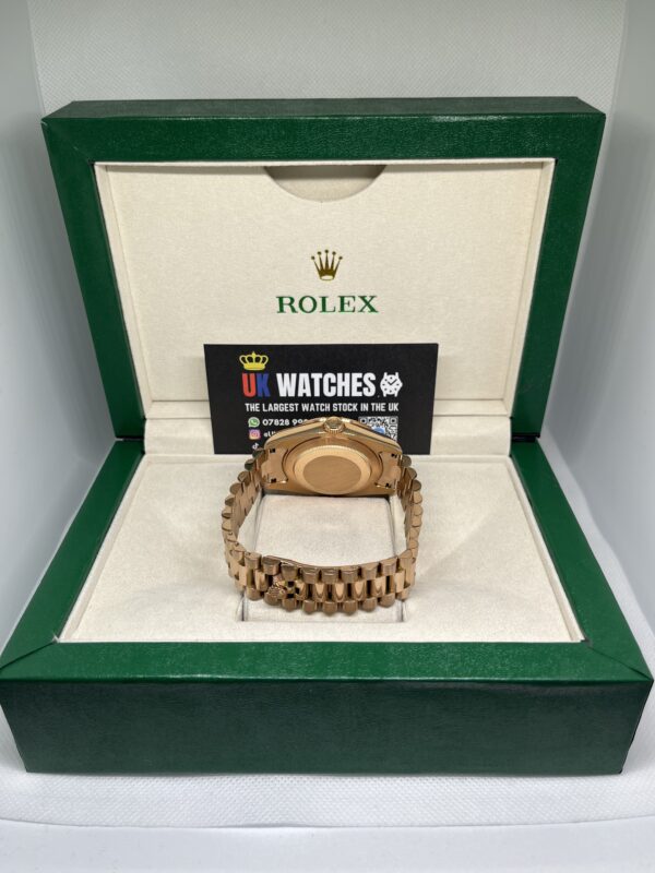 Rolex Day-Date ‘Olive' Dial RBR Diamond Bezel Full Rose Gold 40mm (7)