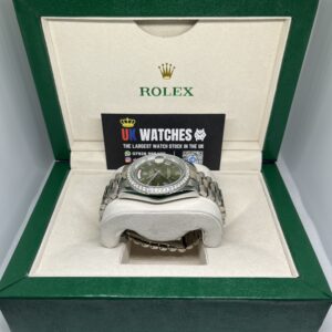 Rolex Day-Date ‘Olive' Dial RBR Diamond Bezel Stainless Steel 40mm (5)