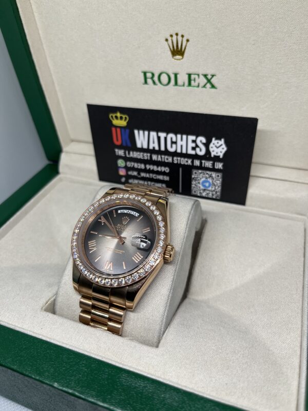 Rolex Day-Date ‘Oscars' Dial RBR Diamond Bezel Full Rose Gold 40mm (2)
