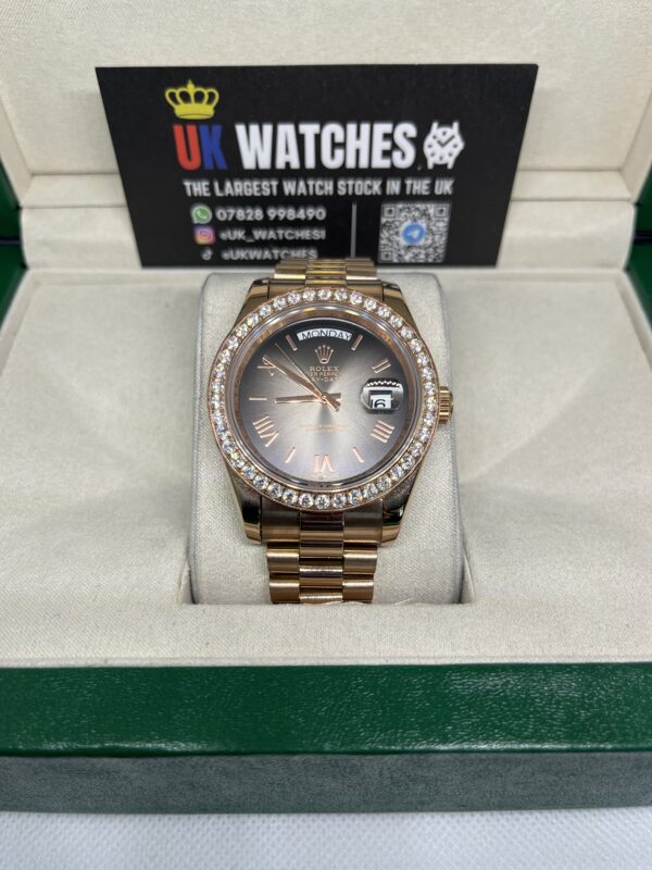 Rolex Day-Date ‘Oscars' Dial RBR Diamond Bezel Full Rose Gold 40mm (4)