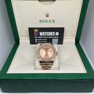 Rolex Day-Date ‘Sundust' Dial RBR Diamond Bezel Full Rose Gold 40mm (1)