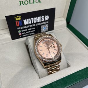 Rolex Day-Date ‘Sundust' Dial RBR Diamond Bezel Full Rose Gold 40mm (3)