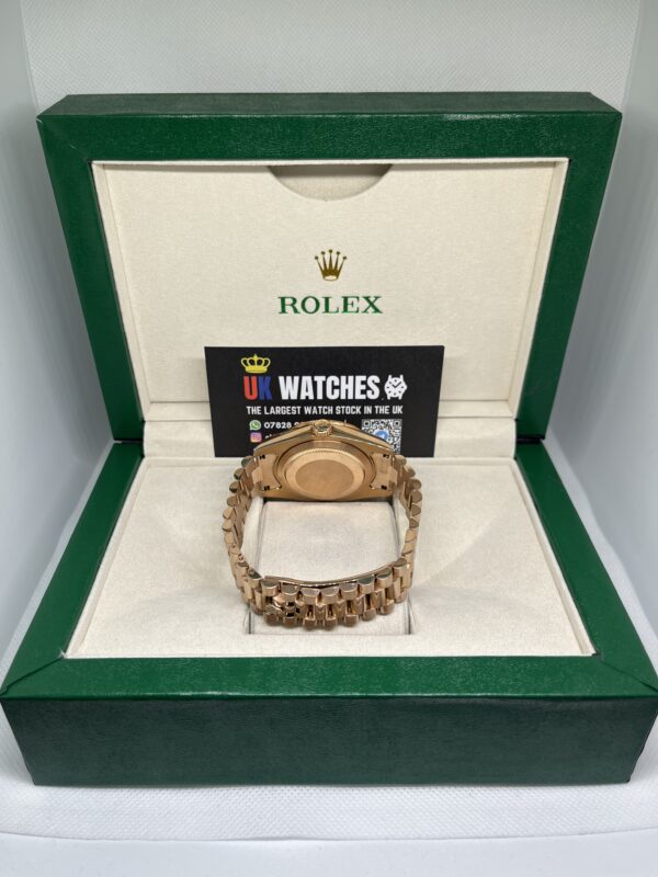 Rolex Day-Date ‘Sundust' Dial RBR Diamond Bezel Full Rose Gold 40mm (7)