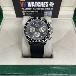 Rolex Daytona Black And Silver Dial Oysterflex Stainless Steel 40mm (4)