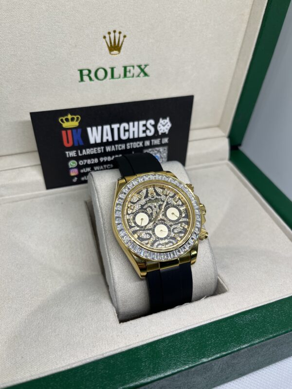 Rolex Daytona ‘Eye Of The Tiger' Diamond Pave Dial TBR Diamond Bezel Limited Edition Oysterflex Yellow Gold 40mm (3)