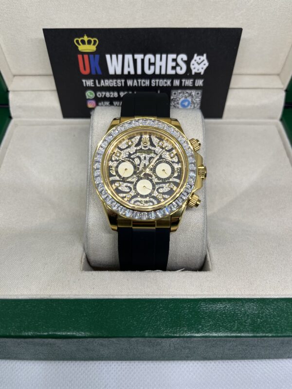 Rolex Daytona ‘Eye Of The Tiger' Diamond Pave Dial TBR Diamond Bezel Limited Edition Oysterflex Yellow Gold 40mm (4)