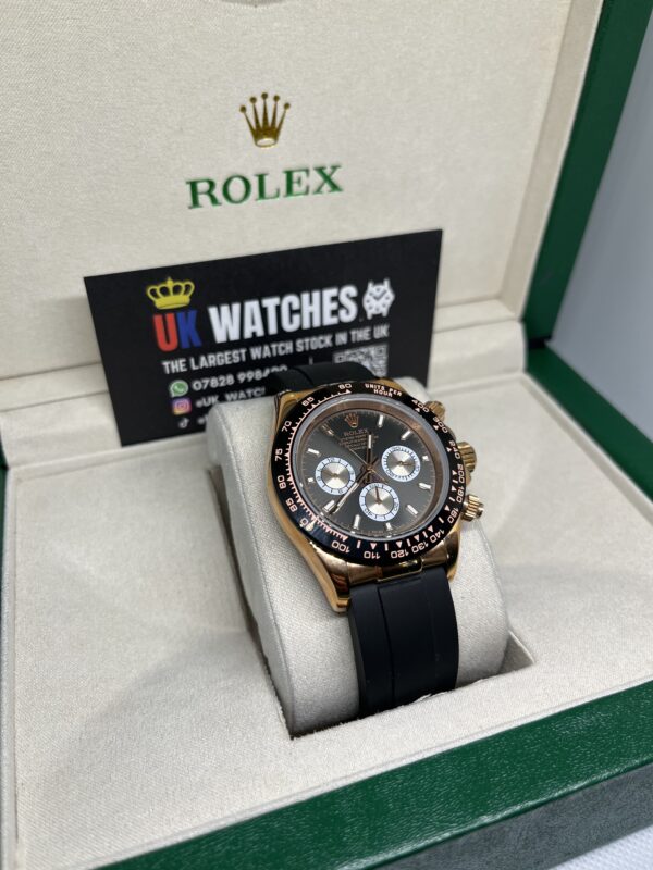 Rolex Daytona Grey And White Dial Oysterflex Rose Gold 40mm (3)