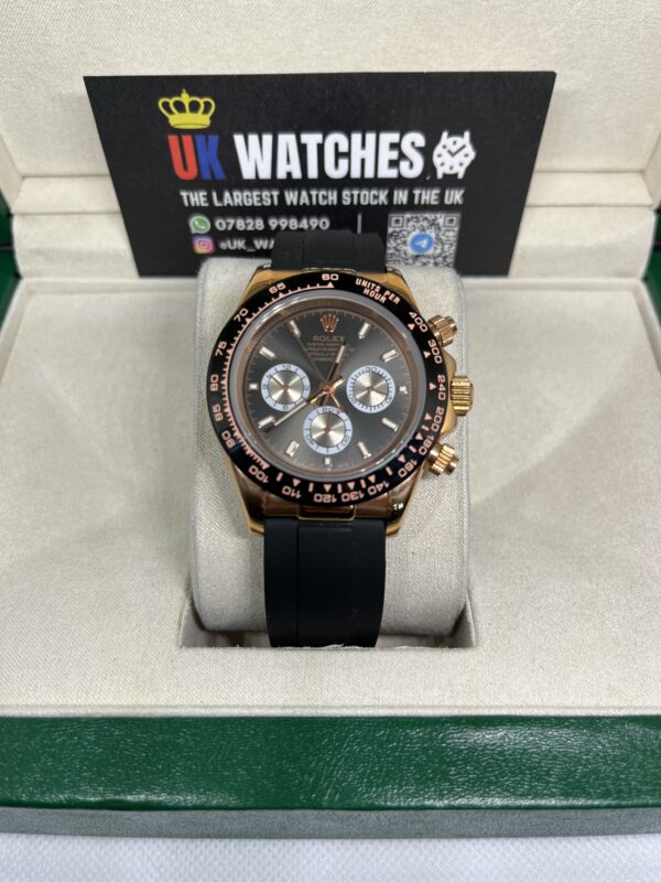 Rolex Daytona Grey And White Dial Oysterflex Rose Gold 40mm (4)