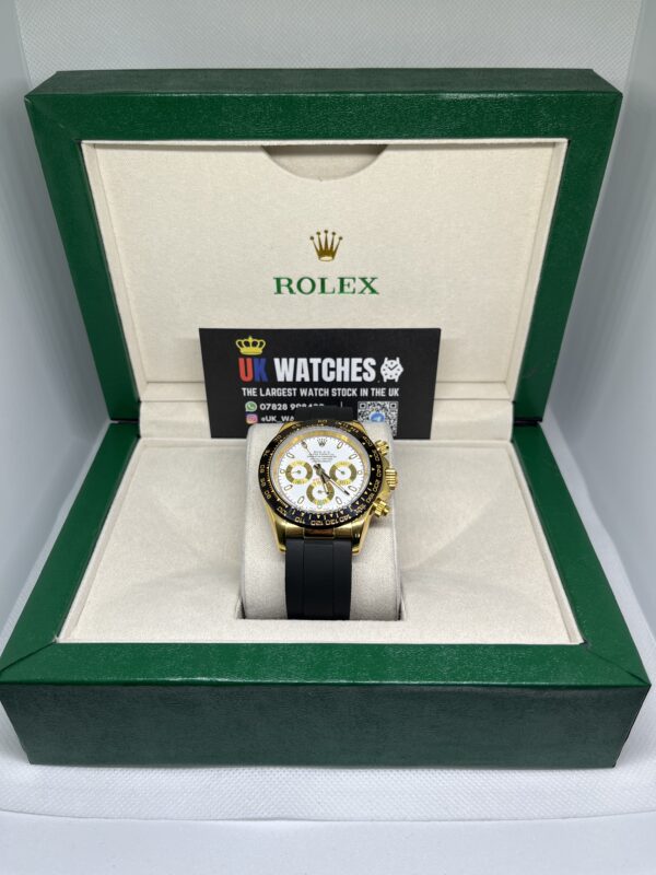 Rolex Daytona White And Gold Dial Oysterflex Yellow Gold 40mm (1)