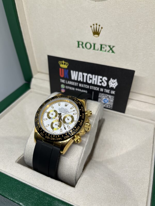 Rolex Daytona White And Gold Dial Oysterflex Yellow Gold 40mm (2)