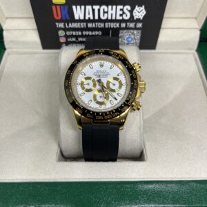 Rolex Daytona White And Gold Dial Oysterflex Yellow Gold 40mm (4)