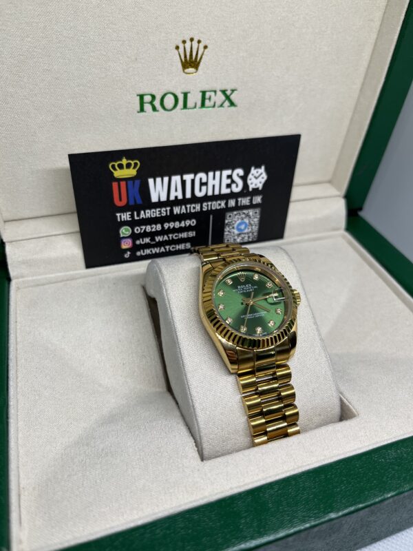 Rolex Lady Datejust Green Diamond Dial Full Yellow Gold Presidental 31mm (3)