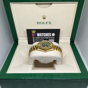 Rolex Lady Datejust Green Diamond Dial Full Yellow Gold Presidental 31mm (6)