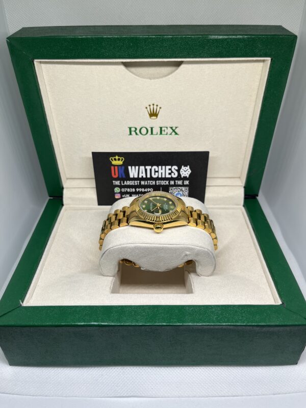 Rolex Lady Datejust Green Diamond Dial Full Yellow Gold Presidental 31mm (6)