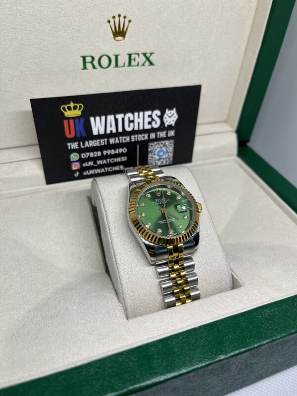Rolex Lady Datejust Green Diamond Dial Yellow Gold Bi-Metal 31mm (3)