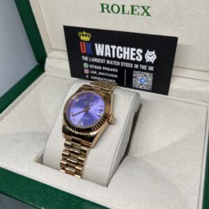 Rolex Lady Datejust Purple Roman Numeral Dial Full Rose Gold Presidental 31mm (2)