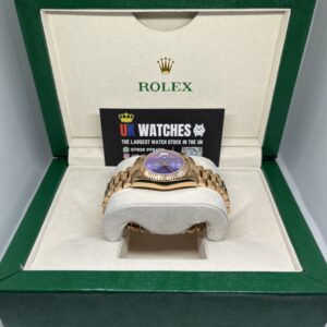 Rolex Lady Datejust Purple Roman Numeral Dial Full Rose Gold Presidental 31mm (5)