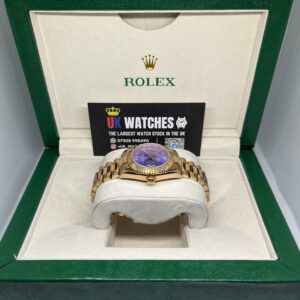 Rolex Lady Datejust Purple Roman Numeral Dial Full Rose Gold Presidental 31mm (6)