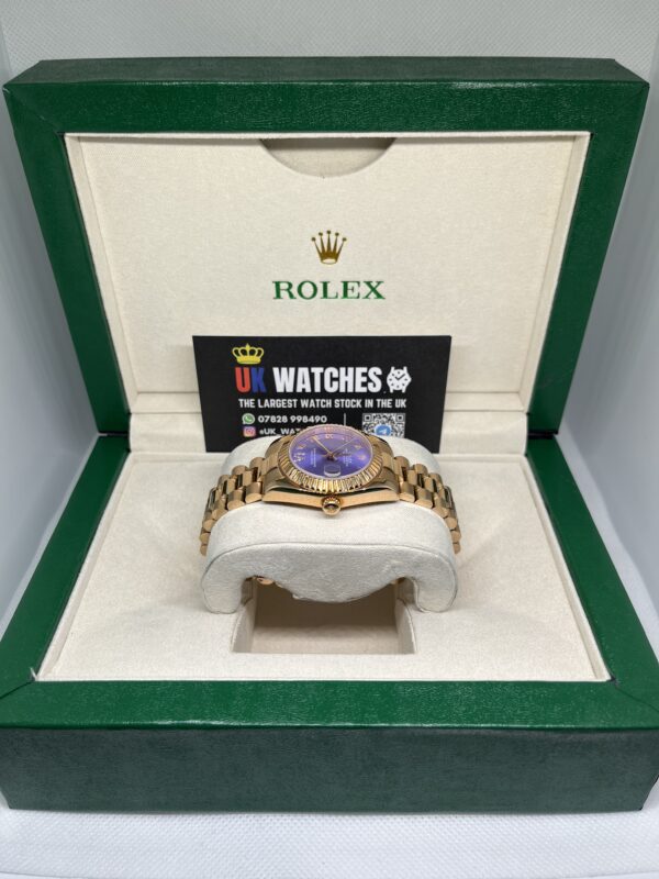 Rolex Lady Datejust Purple Roman Numeral Dial Full Rose Gold Presidental 31mm (6)