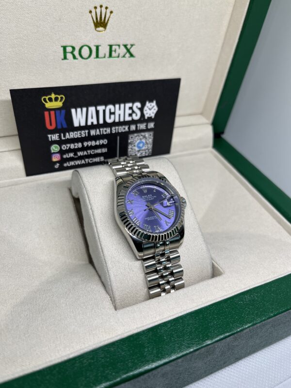 Rolex Lady Datejust Purple Roman Numeral Dial Stainless Steel 31mm (3)