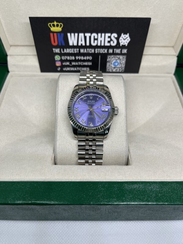 Rolex Lady Datejust Purple Roman Numeral Dial Stainless Steel 31mm (4)