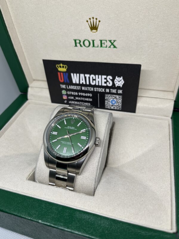 Rolex Oyster Perpetual Green Dial Stainless Steel 41mm (2)