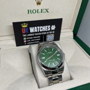 Rolex Oyster Perpetual Green Dial Stainless Steel 41mm (3)