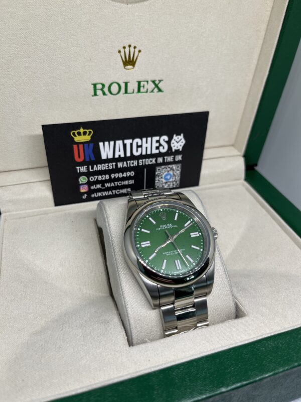 Rolex Oyster Perpetual Green Dial Stainless Steel 41mm (3)