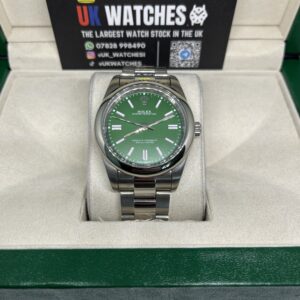 Rolex Oyster Perpetual Green Dial Stainless Steel 41mm (4)