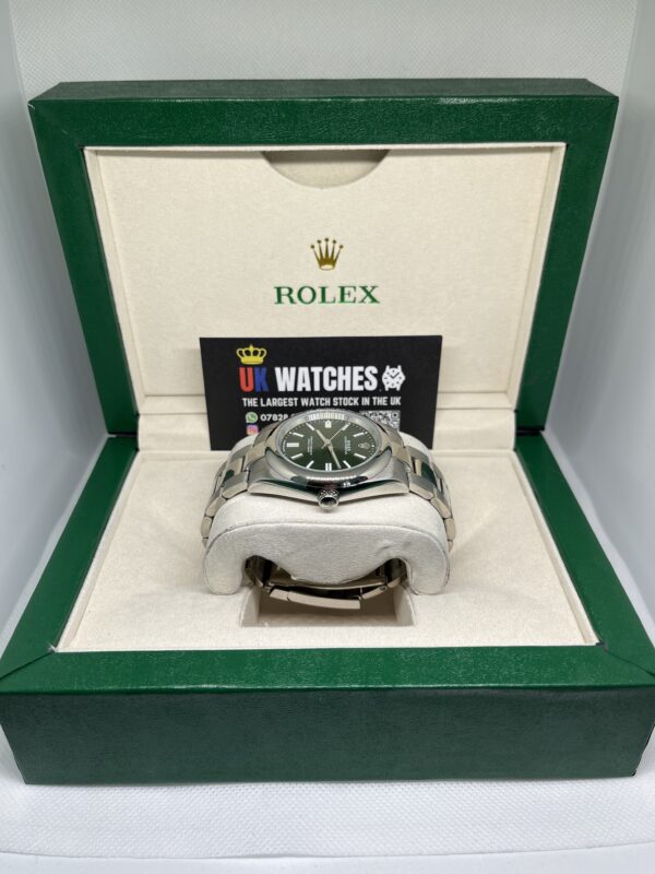 Rolex Oyster Perpetual Green Dial Stainless Steel 41mm (6)