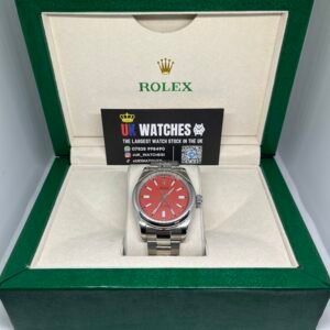 Rolex Oyster Perpetual Red Dial Stainless Steel 41mm (1)