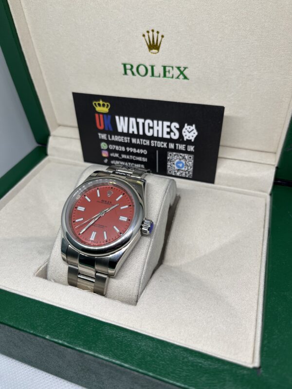 Rolex Oyster Perpetual Red Dial Stainless Steel 41mm (2)