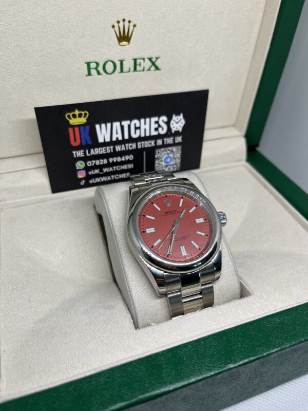 Rolex Oyster Perpetual Red Dial Stainless Steel 41mm (3)