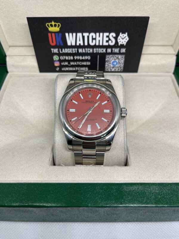 Rolex Oyster Perpetual Red Dial Stainless Steel 41mm (4)