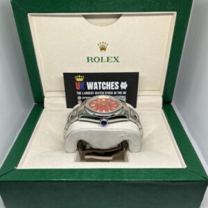 Rolex Oyster Perpetual Red Dial Stainless Steel 41mm (6)