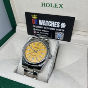 Rolex Oyster Perpetual Yellow Dial Stainless Steel 41mm (2)