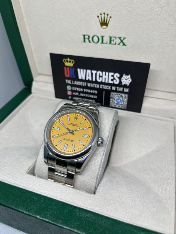 Rolex Oyster Perpetual Yellow Dial Stainless Steel 41mm (2)