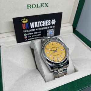 Rolex Oyster Perpetual Yellow Dial Stainless Steel 41mm (3)