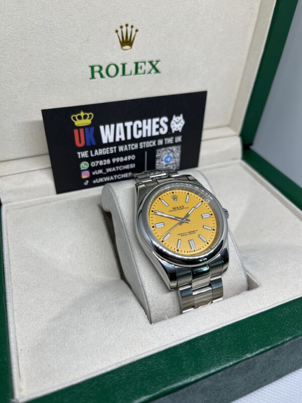 Rolex Oyster Perpetual Yellow Dial Stainless Steel 41mm (3)