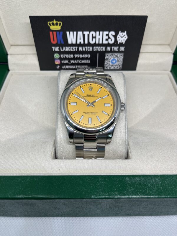Rolex Oyster Perpetual Yellow Dial Stainless Steel 41mm (4)