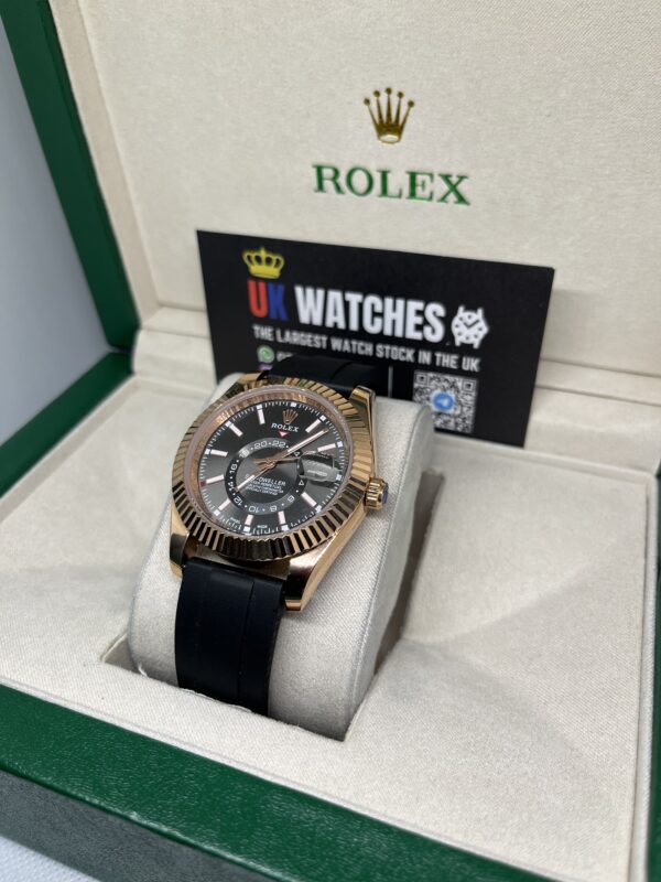 Rolex Sky-Dweller ‘Charcoal' Dial Oysterflex Rose Gold 42mm (2)