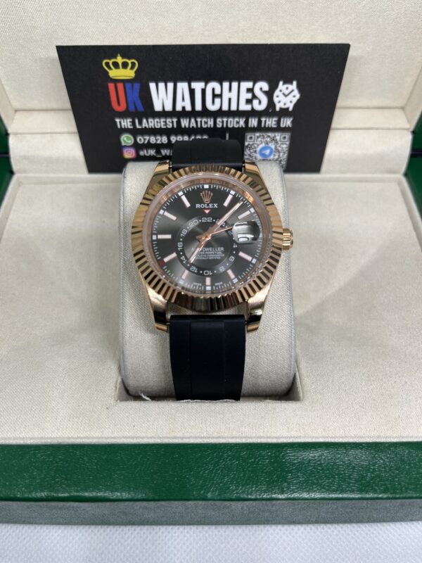 Rolex Sky-Dweller ‘Charcoal' Dial Oysterflex Rose Gold 42mm (4)