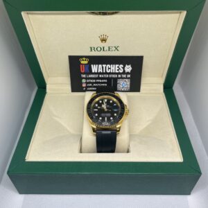 Rolex Yacht-Master Black Dial Oysterflex Yellow Gold 42mm